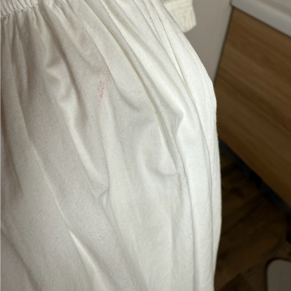 Doen White Puff-Sleeve Smocked Midi Dress - Picture 10 of 12